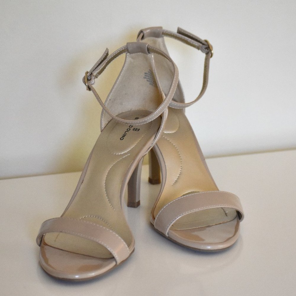 Ankle Strap Open Toe 3" Nude Heels | Gently Used | Size: 9.5